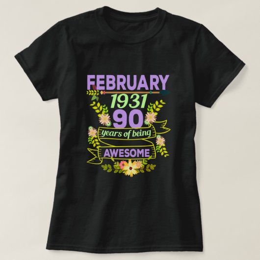 Meisje 1931 90th Birthday Gift T-shirt (Design voorkant)
