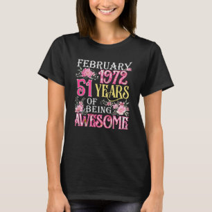 Meisje 1972 51e verjaardag 51 jaar oud t-shirt