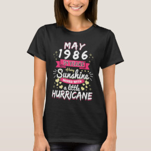 Meisje 1986 34 jaar zonneschijn gemengd t-shirt