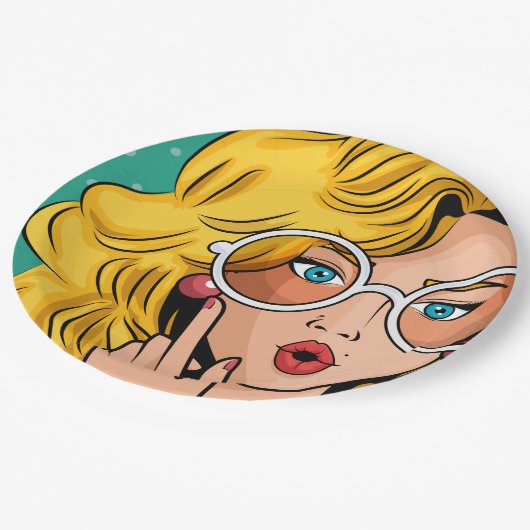 Meisje #1 papieren bordje (Gekanteld)