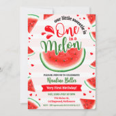 Meisje 1e verjaardag 1 in een meloen eerste verjaa kaart (Voorkant)