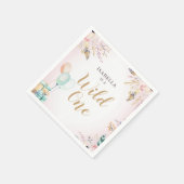 Meisje 1e verjaardag Boho Flowers Wild One Servet (Hoek)