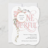 Meisje 1e verjaardag Kleine Miss Onederland Roze Kaart (Voorkant)