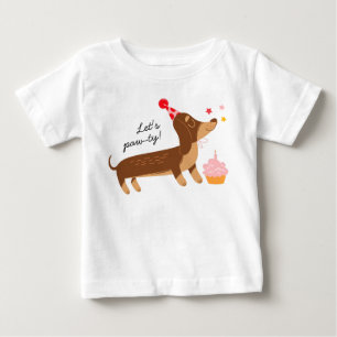 Meisje 1e verjaardag Laten we feesten Cute Party H