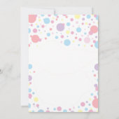 Meisje 1e Verjaardag Pastel Rainbow Stippen Confet Kaart (Achterkant)
