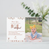 Meisje 1e Verjaardag | Rainbow Boho Bedankkaart (Staand voorkant)