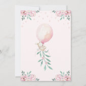 Meisje 1e verjaardag Uitnodiging Ballonnen Bunny P (Achterkant)