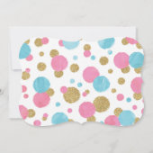 Meisje 1e verjaardag Uitnodiging Roze & Gold Confe (Achterkant)