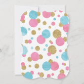 Meisje 1e Verjaardag Uitnodiging Roze & Gouden Con (Achterkant)