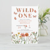 Meisje 1e verjaardag | Wild One Uitnodiging (Staand voorkant)