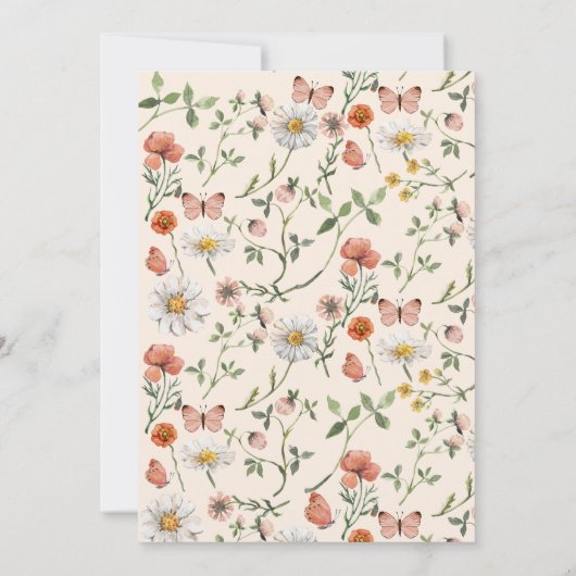 Meisje 1e verjaardag | Wild One Uitnodiging (Achterkant)