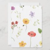 Meisje 1e Verjaardag | Wildflower Uitnodigingen (Achterkant)