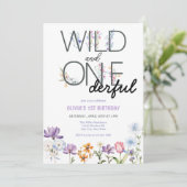 Meisje 1e Verjaardag | Wildflower Verjaardag Kaart (Staand voorkant)