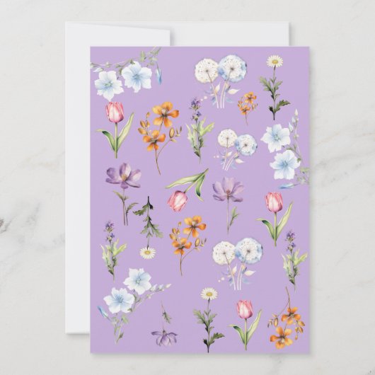 Meisje 1e Verjaardag | Wildflower Verjaardag Kaart (Achterkant)