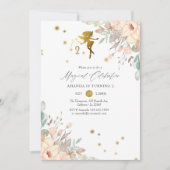 Meisje 2de verjaardag van de roze en goudkoorts kaart (Voorkant)