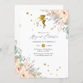 Meisje 2de verjaardag van de roze en goudkoorts kaart