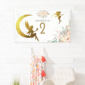 Meisje 2de verjaardag van de roze en goudkoorts spandoek (Insitu)