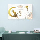 Meisje 2de verjaardag van de roze en goudkoorts spandoek (Beurs)