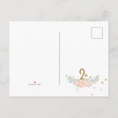 Meisje 2de verjaardag van de roze en goudkoorts uitnodiging briefkaart (Achterkant)