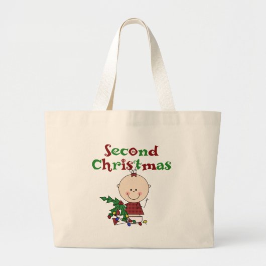 Meisje 2e Kerstmis Tshirts en Gifts Grote Tote Bag (Voorkant)