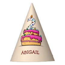 Meisje 2e verjaardag, 2 op de zoete roze Cake