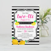 Meisje 2e verjaardag Twee broekriettti tropisch Kaart (Staand voorkant)