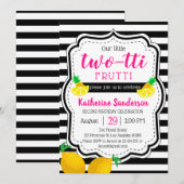 Meisje 2e verjaardag Twee broekriettti tropisch Kaart (Voorkant / Achterkant)