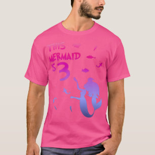 Meisje 3de verjaardag Deze zeemeermin is 3 jaar ou T-shirt