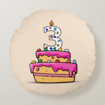 Meisje 3e verjaardag, 3 op de zoete roze Cake