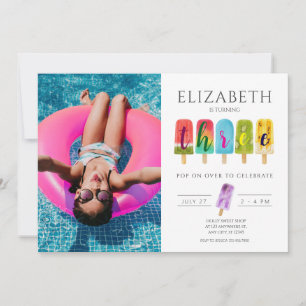 Meisje 3e verjaardag zomer ijsje kaart