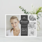  meisje 4 Foto zwart-wit Afstuderen Kaart (Staand voorkant)