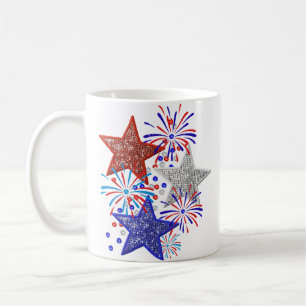Meisje 4 juli Vrouwen Rood Wit Blauw Ster Amerika Koffiemok