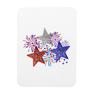 Meisje 4 juli Vrouwen Rood Wit Blauw Ster Amerika Magneet
