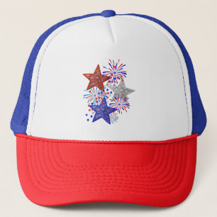 Meisje 4 juli Vrouwen Rood Wit Blauw Ster Amerika Trucker Pet