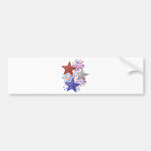 Meisje 4th of July Vrouwen Rood Wit Blauw Ster Ame Bumpersticker