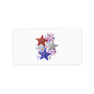 Meisje 4th of July Vrouwen Rood Wit Blauw Ster Ame Etiket