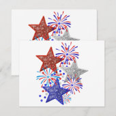 Meisje 4th of July Vrouwen Rood Wit Blauw Ster Ame Informatiekaartje (Voorkant / Achterkant)