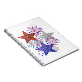 Meisje 4th of July Vrouwen Rood Wit Blauw Ster Ame Notitieboek (Rechterzijde)
