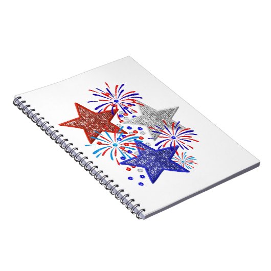 Meisje 4th of July Vrouwen Rood Wit Blauw Ster Ame Notitieboek (Rechterzijde)