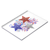 Meisje 4th of July Vrouwen Rood Wit Blauw Ster Ame Notitieboek (Linkerzijde)