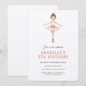 Meisje 5e verjaardag ballet  kaart (Voorkant / Achterkant)