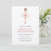 Meisje 5e verjaardag ballet  kaart (Staand voorkant)