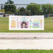 Meisje 5e Verjaardagsbanner Spandoek (Insitu)