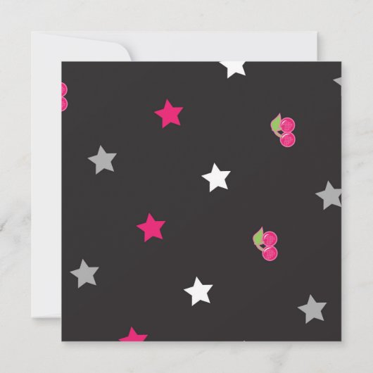 Meisje 5x5 Roze Rock Star Verjaardag Party Uitnodi Kaart (Achterkant)