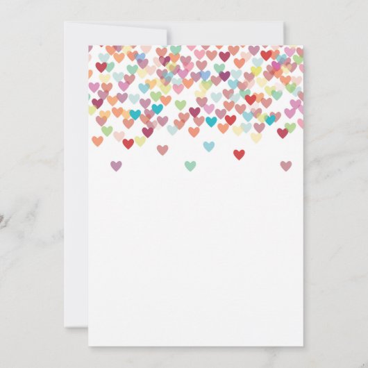 Meisje 6e Verjaardag Harten Confetti Regenboog Gli Kaart (Achterkant)