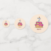 Meisje 7e verjaardag, 7 op de zoete roze Cake Confetti (Voorkanten)