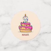 Meisje 9e verjaardag, 9 op de zoete roze Cake Confetti (Kleine voorkant)