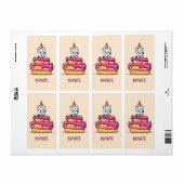 Meisje 9e verjaardag, 9 op de zoete roze Cake Etiket (Full Sheet)
