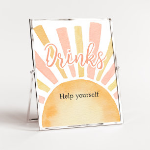 Meisje A Little Ray of Sunshine Baby shower Drinke Poster
