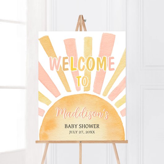 Meisje A Little Ray of Sunshine Baby shower Welkom Poster